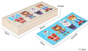 Cartoon Animal Dress up Jeux pour garçons et filles Career Dress up Bears Change Clothes Jigsaw Puzzle Children's Puzzle - Product Image 3