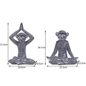 Redeco Offre Spéciale créatif n'écoutez <span class=keywords><strong>pas</strong></span> <span class=keywords><strong>ne</strong></span> voyez <span class=keywords><strong>pas</strong></span> <span class=keywords><strong>ne</strong></span> parlez <span class=keywords><strong>pas</strong></span> Figurine de singe rayé mignon Statue de singe en résine ornements d'animaux - Product Image 4