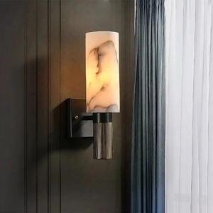 Lámpara de Pared Moderna Italiana para Hotel, Villa, Iluminación de Pasillo, Tubo Cilíndrico de Alabastro Natural, Latón Moderno, Lámpara de Pared de Alabastro Estilo <span class=keywords><strong>Riviera</strong></span> - Product Image 3