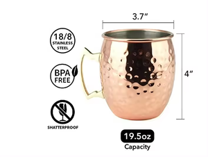 Soluzioni di Branding per Distillerie: Tazza <span class=keywords><strong>Moscow</strong></span> Mule Personalizzata in Acciaio Inox e Rame da 350ml e 450ml - Product Image 4