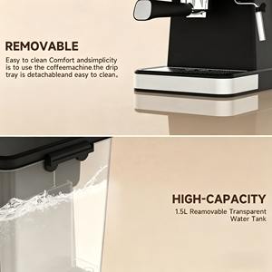 Machine à expresso semi-automatique PANCERKA avec écran LCD, 20 bars, multifonctionnelle, <span class=keywords><strong>petite</strong></span>, mousse de lait, vapeur, normes EU, UK, US - Product Image 5