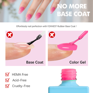 FZANEST HEMA FREE Base <span class=keywords><strong>de</strong></span> goma compatible BIAB Gel No Hema Nail Business Products Kit <span class=keywords><strong>De</strong></span> Uas Gel <span class=keywords><strong>de</strong></span> construcción sin limar - Product Image 4