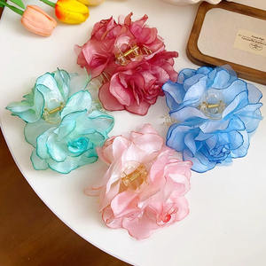 Pinza de Pelo con Flores Secas Pequeñas para Primavera/Verano, Pinza de Pelo de Tela y Plástico Colorida para Mujer, Accesorio para el Cabello para Fiestas y Uso Diario - Product Image 2