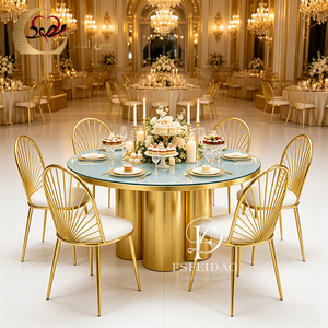 Silla de Comedor de Acero Inoxidable Dorado y Terciopelo para Banquetes de Boda, Estilo Contemporáneo, Romántico y Elegante, para Uso en Interiores y Exteriores, Comercial, para Hoteles - Product Image 6