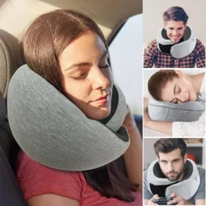 <b>Memory</b> <b>Foam</b> U-Shaped Pillow - Slow-Rebound Travel Neck Pillow with Foldable Design Portable Cervical Support for Airplane - Product Image 4