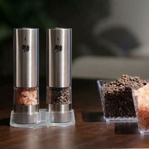 New Design Mini Electric Stainless Steel Salt & <b>Pepper</b> <b>Grinder</b> Set with Wood Base USB Rechargeable Eco-Friendly Small Automatic - Product Image 6