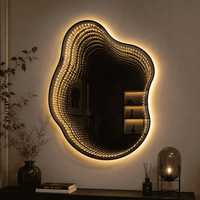 Enseigne logo 3D LED personnalisée en forme de miroir infini pour affichage en magasin de détail, enseigne commerciale