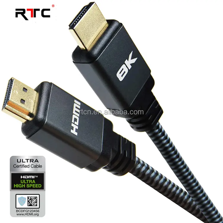 Factory Direct High Quality Certified Latest HDMI Version 8K Nylon Mesh HDMI Support HDR TDR Test 8K 60Hz 4K 120Hz HDMI Cable