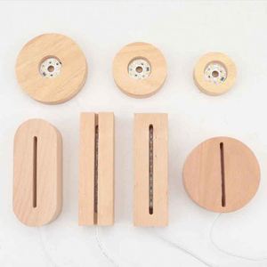 Factory Direct <b>Led</b> Wood Display Stand for 3D Crystal Glass Resin Art <b>Light</b> Wooden Lamp Base for <b>LED</b> Round Display Pedestal - Product Image 3