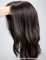 Topper en dentelle de luxe en cheveux humains vierges européens, à nœuds invisibles, lisse, noir naturel, sans colle, Topper casher juif pour femmes