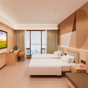 Hotel <b>Bed</b> Manufacturer Cheap Wholesale Price Custom King <b>Queen</b> Wood MDF Platform <b>Bed</b> with Integrated Headboard & Nightstand - Product Image 4