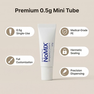 Tube souple mini blanc en PE de 0,5g et 1g pour <span class=keywords><strong>ciment</strong></span> <span class=keywords><strong>dentaire</strong></span>, emballage d'échantillons de pommade de qualité médicale avec bouchon à vis côtelé - Vente en gros - Product Image 2