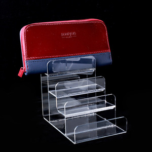 Retail <strong>3</strong>/4/5 Muti-<strong>Layers</strong> Transparent Wallet Display Stand <strong>Rack</strong> <strong>Counter</strong> <strong>Top</strong> Acrylic Wallet Holder Display Store - Product Image 2