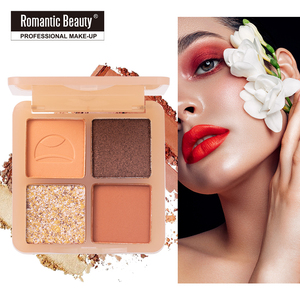Bán buôn sắc tố Cao Tông trang điểm eyeshadow palette 4 màu Vegan nhãn hiệu riêng PALETTE EYE <span class=keywords><strong>SHADOW</strong></span> Matte - Product Image 3