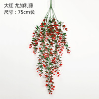 Plante artificielle en rotin, fausse plante verte, eucalyptus, décoration murale pour la maison et l'extérieur, plante grimpante décorative
