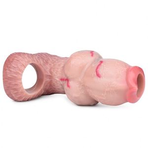 FAAK Dildo Hueco de Silicona con Nudo Grande para Perros, Anillo Extensor de Pene Reutilizable, Juguetes Sexuales para Hombres - Product Image 3