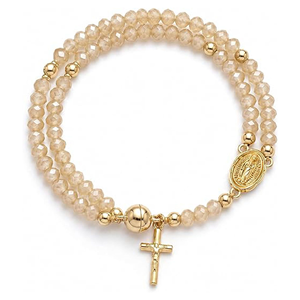 Bracelets de prière magnétiques à la mode avec médailles, croix, cadeaux de communion, bracelet de prière convertible personnalisé en perles de cristal - Product Image 4