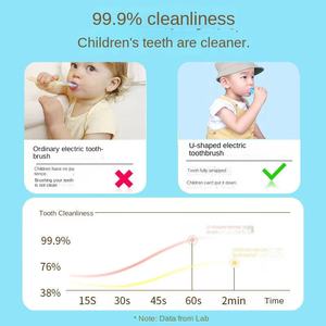 Brosse à <span class=keywords><strong>dents</strong></span> automatique pour enfants en forme de U, à vibrations soniques douces, pour les enfants de 3 à 12 ans, qualité alimentaire IPX7 pour la maison - Product Image 4