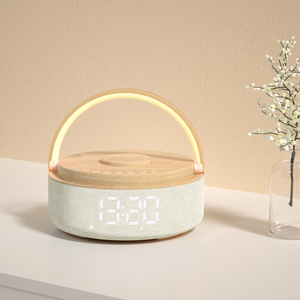 Votre compagnon de chevet : Chargeur sans fil multifonctionnel avec haut-parleur, <span class=keywords><strong>lampe</strong></span> tactile à lumière chaude, réveil et support de téléphone - Product Image 3