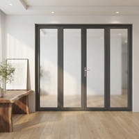 Porte patio pliante moderne isolée DEMEA sur mesure, double vitrage, aluminium, fibre de verre, pour salons