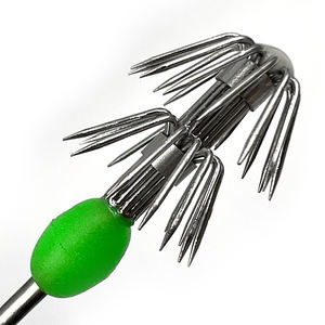 Guosong Vente en gros 125mm 155mm 185mm Crochet parapluie Appât vivant Crochet en acier inoxydable Tube de calmar Pieuvre Hameçon seiche - Product Image 6