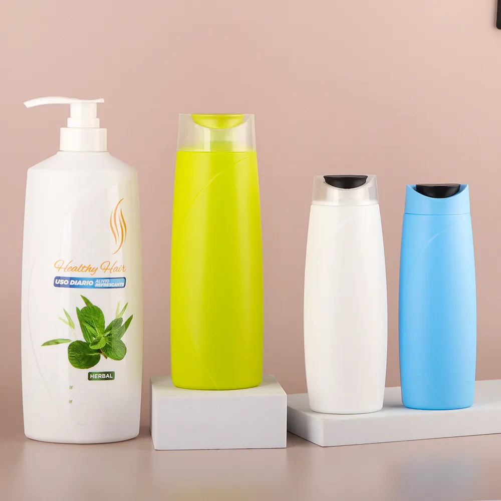 200 Ml 250ml 400ml 750ml LotionFlip üst kapak şişesi plastik saklama kutusu pompa şampuanı HDPE şişe