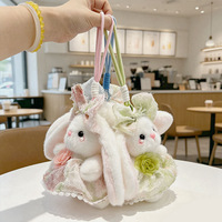 Adorable Ornement Suspendu Lapin en Peluche à Longues Oreilles avec Jupe en Dentelle 20cm Multicolore, Breloque de Sac Lapin Décorative pour Souvenir d'Anniversaire et Vente en Gros