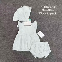 Conjunto de Tres Piezas para Bebé Recién Nacido de Verano: Vestido con Cuello de Muñeca + Pantalones Cortos + Gorro, Conjunto de Color Sólido para Niña