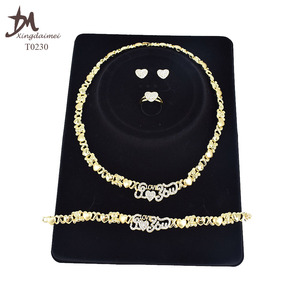 T0230 nuovo design placcato in oro 14 K <span class=keywords><strong>ti</strong></span> amo set di gioielli con orsacchiotto - Product Image 3