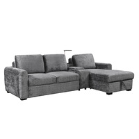 Canapé-lit d'angle deux places de style européen avec porte-gobelets, rangement, rembourrage en éponge, durable et écologique, pour salon - Vente en gros