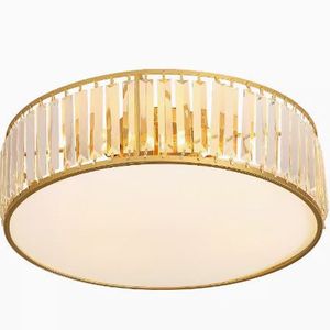 Plafonnier LED en cristal de luxe moderne pour chambre à coucher, salon, entrée, balcon, couloir avec corps de lampe en cuivre, style minimaliste - Product Image 3