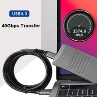 Haute Qualité USB Type C Câble Support Vidéo Charge Rapide Câble De Données Nylon Tressé QC PD 8K @ 60HZ USB 4 240W 48V 5A 40Gbp