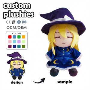 Peluches Personalizados para Cumpleaños, Fabricante de Juguetes de Peluche con Logotipo, Peluche de Bruja con Luna Bordada, Peluche de Malla, Muñeco de Peluche - Product Image 1