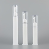 Flacon pompe airless à double paroi 5/10/15 ml, flacon vide personnalisable en plastique PP blanc pour crème contour des yeux, cosmétiques et lotions