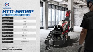 آلة طحن وتلميع الأرضيات الخرسانية والإيبوكسي ذاتية الدفع HTG-680SP مقاس 27 بوصة بقوة 11 كيلو واط مع نظام شفط - Product Image 6