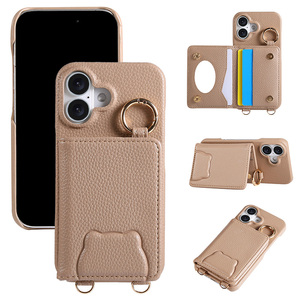 Custodia <span class=keywords><strong>a</strong></span> tracolla in pelle PU con <span class=keywords><strong>specchio</strong></span> e funzione make-up, modello Dokara, per <span class=keywords><strong>iPhone</strong></span> - Product Image 4