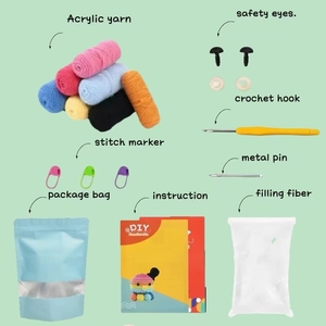 Kit de <span class=keywords><strong>Crochet</strong></span> <span class=keywords><strong>facile</strong></span> pour débutant Kit de poupée animale pour tricoter pieuvre pieuvre colorée thérapeutique bricolage Kit d'<span class=keywords><strong>animaux</strong></span> au <span class=keywords><strong>Crochet</strong></span> - Product Image 3