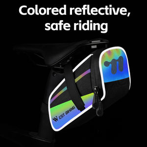 WEST BIKING Nuevo diseño 1.5L Bolsa trasera reflectante <span class=keywords><strong>para</strong></span> <span class=keywords><strong>bicicleta</strong></span> Bolsa de sillín de <span class=keywords><strong>bicicleta</strong></span> colorida portátil con diseño de luz trasera - Product Image 2