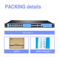 Commutateur réseau PoE géré L3 28 ports 1 RJ45 avec interface de gestion de console et liaison montante 10G pour parcs éoliens, compatible SNMP et QoS (OEM/ODM)