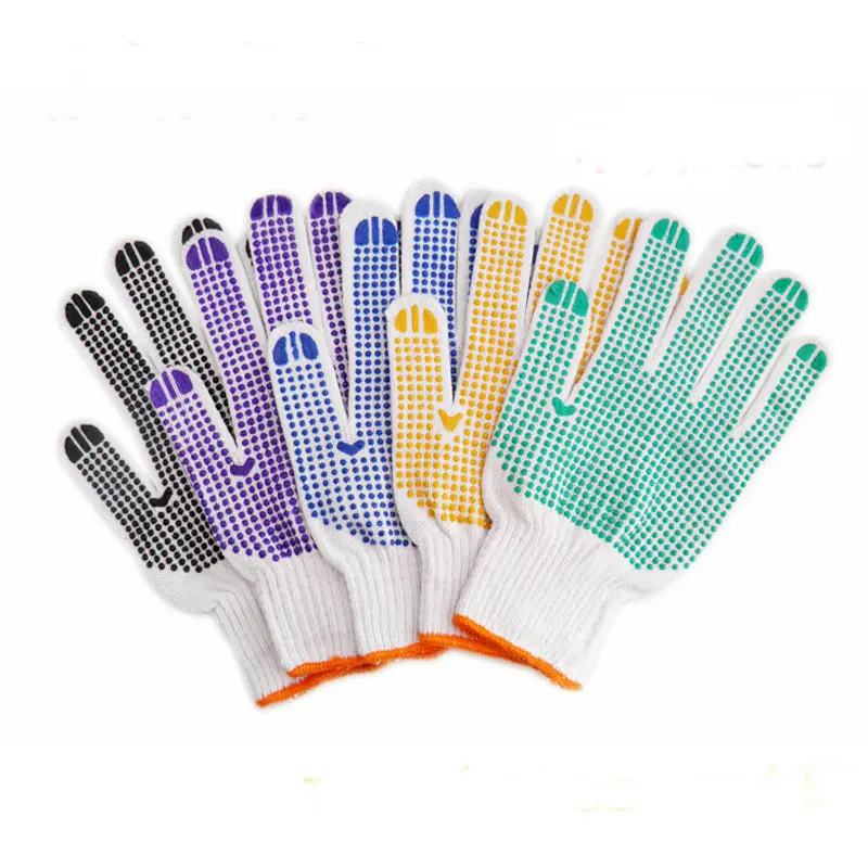 Offre Spéciale déodorant fil blanchi Pvc points gants absorbant la sueur antidérapant gants de protection du travail