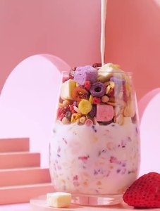 Céréales de graines de chia en gros, yaourt, flocons d'avoine à la fraise, repas de petit-déjeuner, substitut de repas, collation sèche et moelleuse, céréales aux fruits - Product Image 3