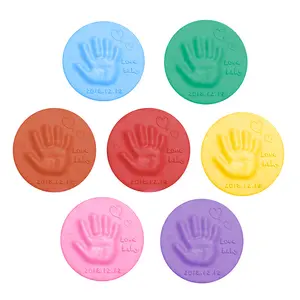 Baby Footprint Clay Baby DIY Handprint Footprint Imprint Baby Care Non-toxic Clay Kit Casting Parent-child Hand Ink Pad Toys