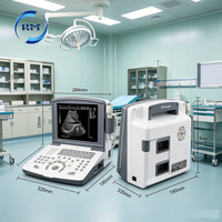 Échographe vétérinaire portable noir et blanc pour diagnostic de gestation animale, soutien équin, imagerie abdominale et reproductive
