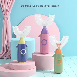 Cepillo de Dientes para Niños de 2 a 6 y 12 Años, Manual, en Forma de U, de Silicona de Grado Alimenticio, <span class=keywords><strong>con</strong></span> Cabezal de Cerdas Suaves, Modelo Y20 - Product Image 3