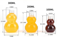 Transparent PET En Plastique En Forme De Gourde 100ml 200ml 300ml pour Eau Soda Boisson Lait Thé