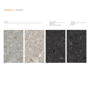Fournisseur unique de carreaux de sol d'ingénierie Sida Terrazzo 600x1200 Noir Luxe Salon Carrelage en porcelaine Mat Poli - Product Image 3