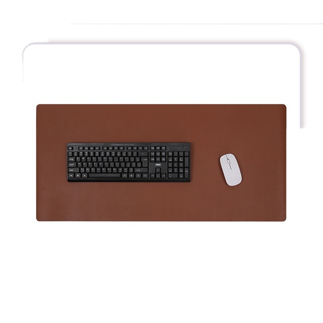 Durable Leather and Cork Large Size Desk Mat Both Sided Easy Cleaning Laptop Table Mat for Writing PVC Leather Desk Mat