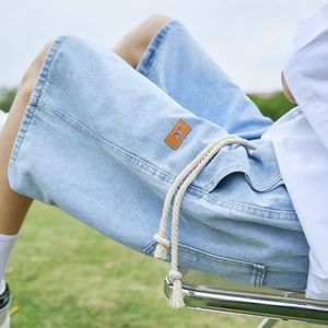 Pantaloncini in Denim Vintage con lavaggio leggero <span class=keywords><strong>per</strong></span> uomo taglie forti larghi dritti <span class=keywords><strong>per</strong></span> l'estate Y2K pantaloni scuri <span class=keywords><strong>Hip</strong></span> <span class=keywords><strong>Hop</strong></span> <span class=keywords><strong>abbigliamento</strong></span> Casual all'ingrosso - Product Image 2