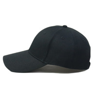 Sombrero negro con logotipo personalizado, sombrero negro, gorra construida de algodón 100%, gorra de béisbol con parte superior redonda