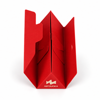 Boîte cadeau triangulaire en carton rouge de luxe personnalisée avec logo et fenêtre de présentation pour emballage cosmétique – Vente en gros